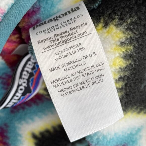 Patagonia Girls Retro Aztec Print Lightweight Synchilla Snap-T Pullover Fleece L - Picture 11 of 13